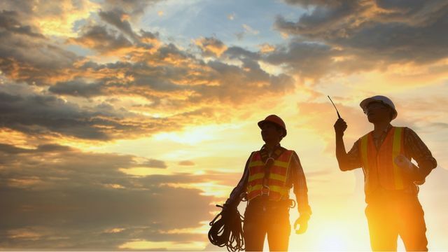 Two civil engineers working on a construction project in Modesto, CA