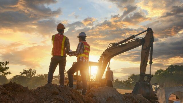 Civil Engineers standing on a construction project in Modesto, CA